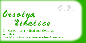 orsolya mihalics business card